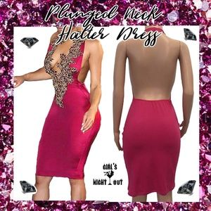 👑👑SALE👑👑 !! Embossed plunging Neckline Dress